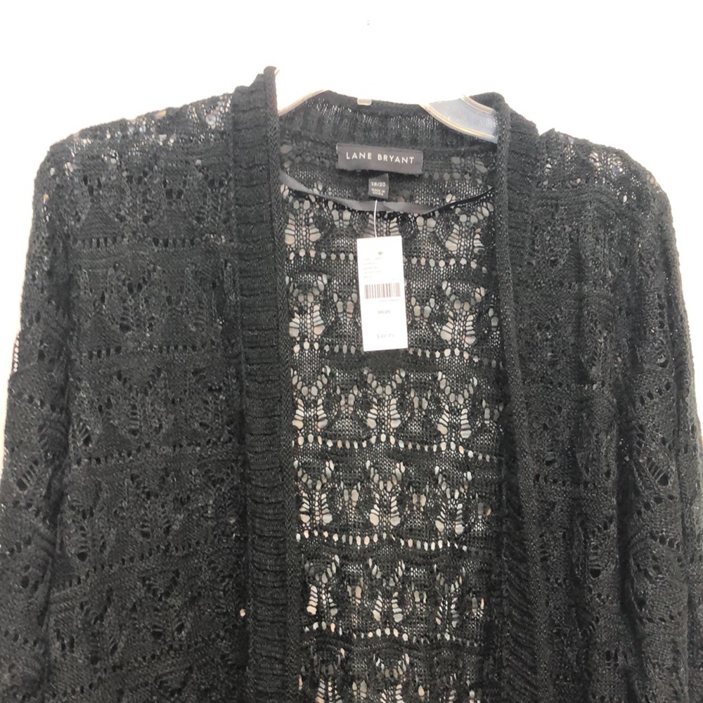 NEW Lane Bryant Black lace crocheted Cardigan Sweater Women's 18/20 plus size